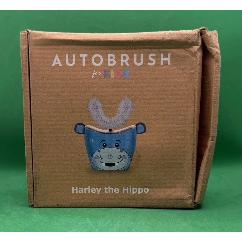 Autobrush for Kids Harley the Hippo U-Shaped Electric Toothbrush 3 Modes Timer
